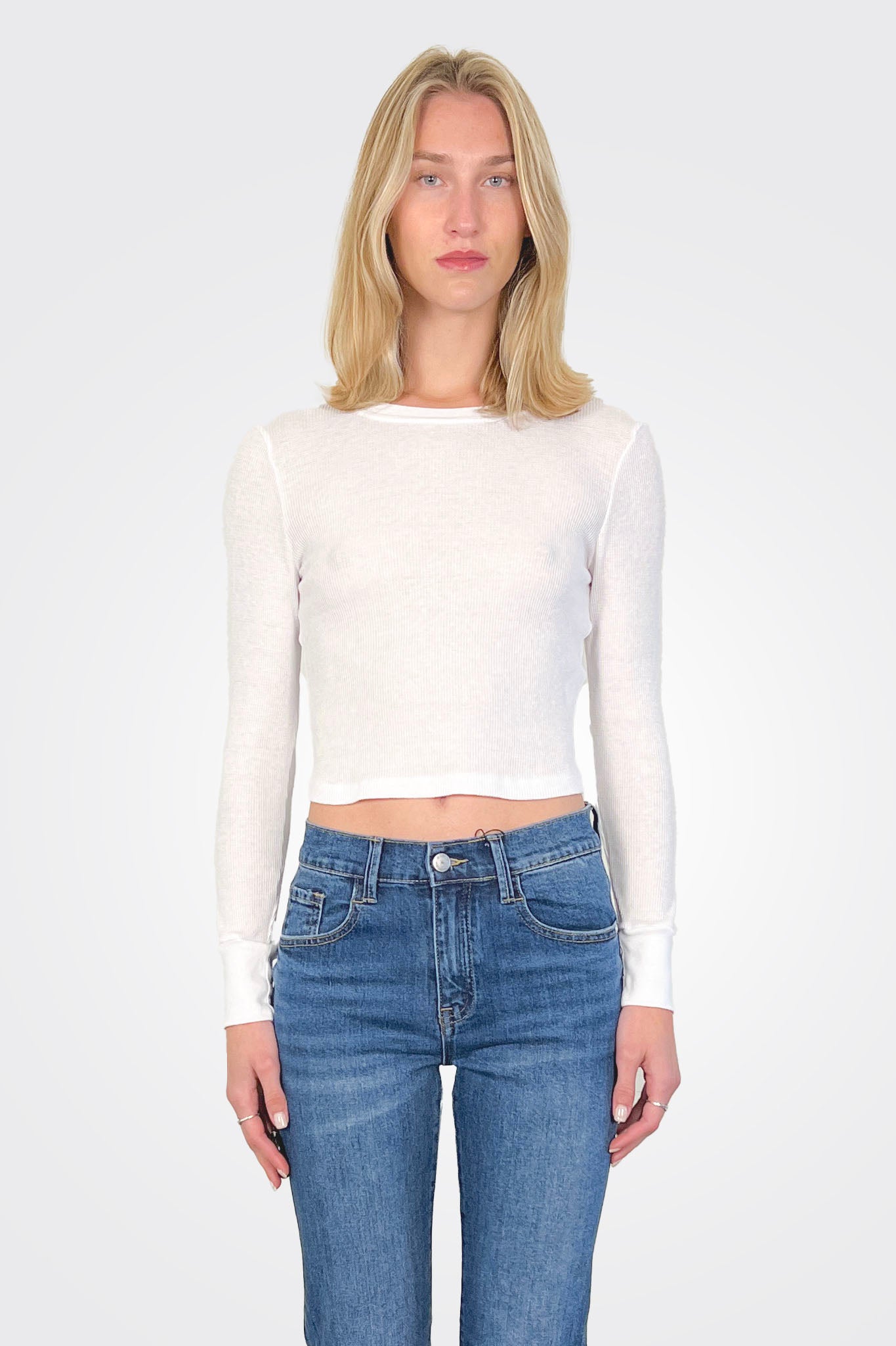 Palmer Crop Crew Tee - White by Michael Stars | 25 South Boutiques