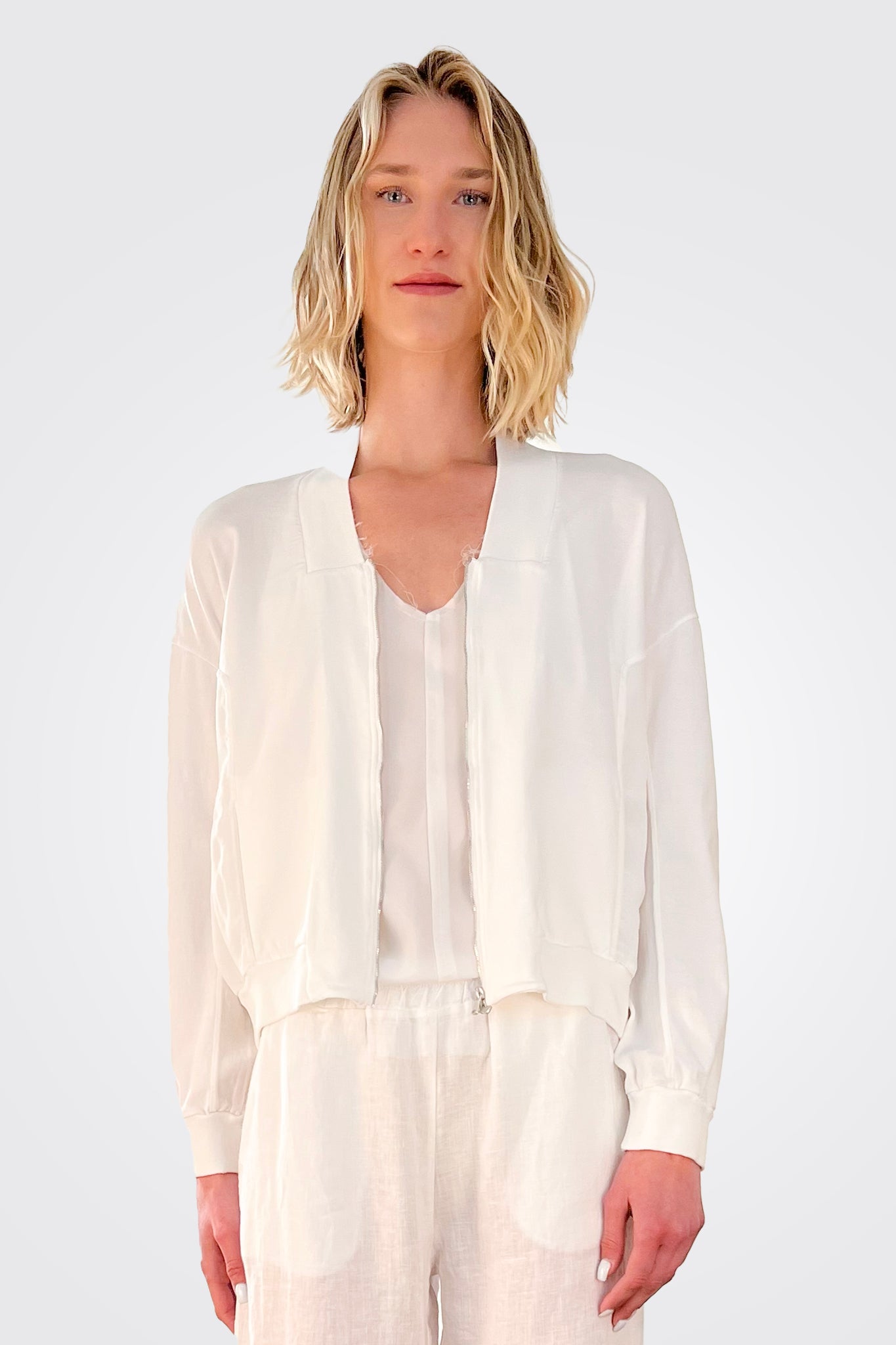 Zip Up Jacket - White by Transit Par-Such — alternate view