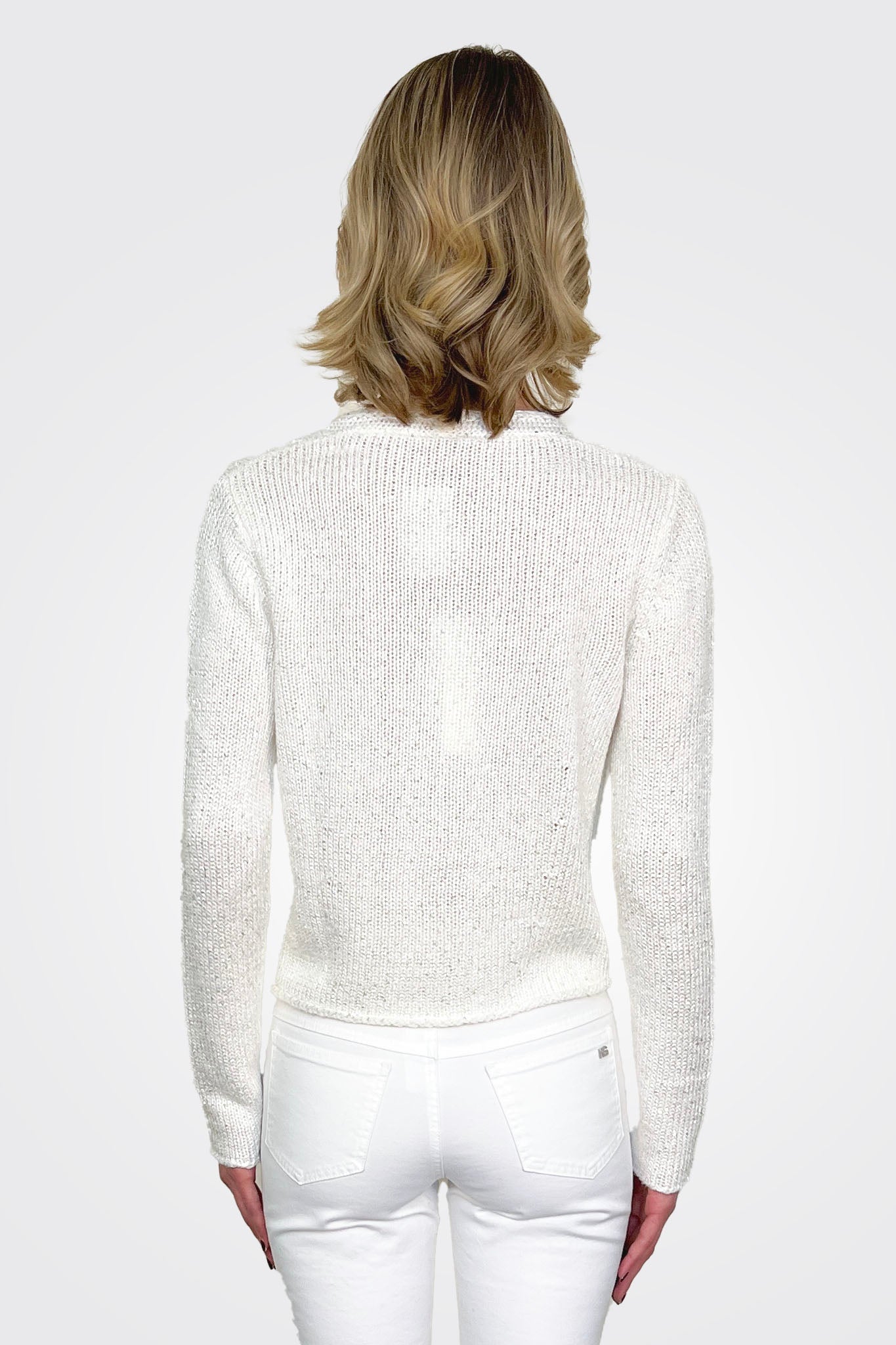 One Button Cardigan - White by Hubert Gasser — alternate view