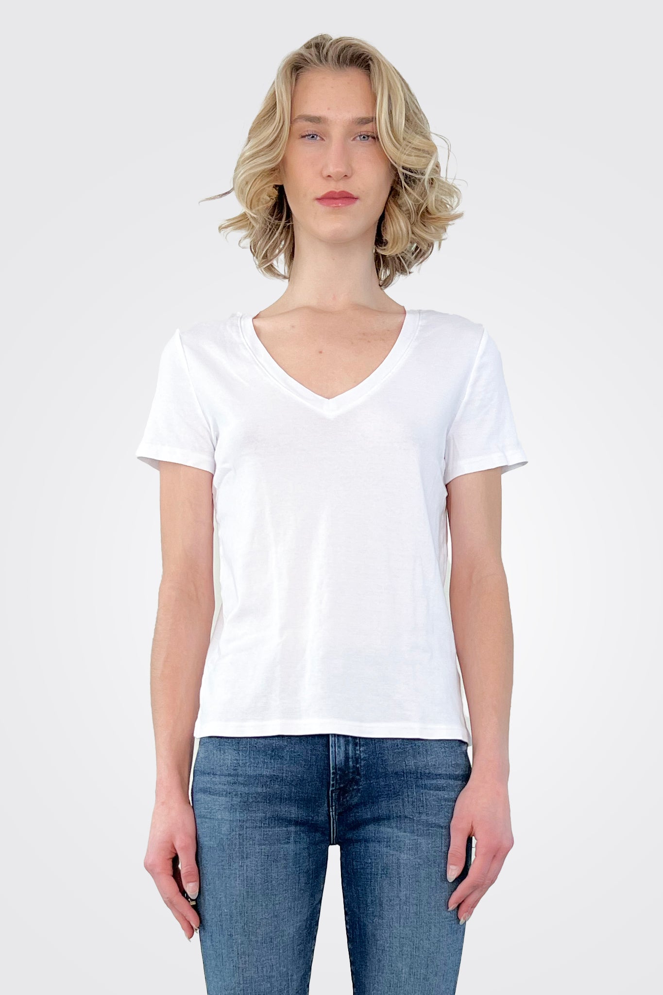 Dylan Classic V Tee - White by Michael Stars — alternate view