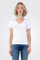 Dylan Classic V Tee - White by Michael Stars — alternate view