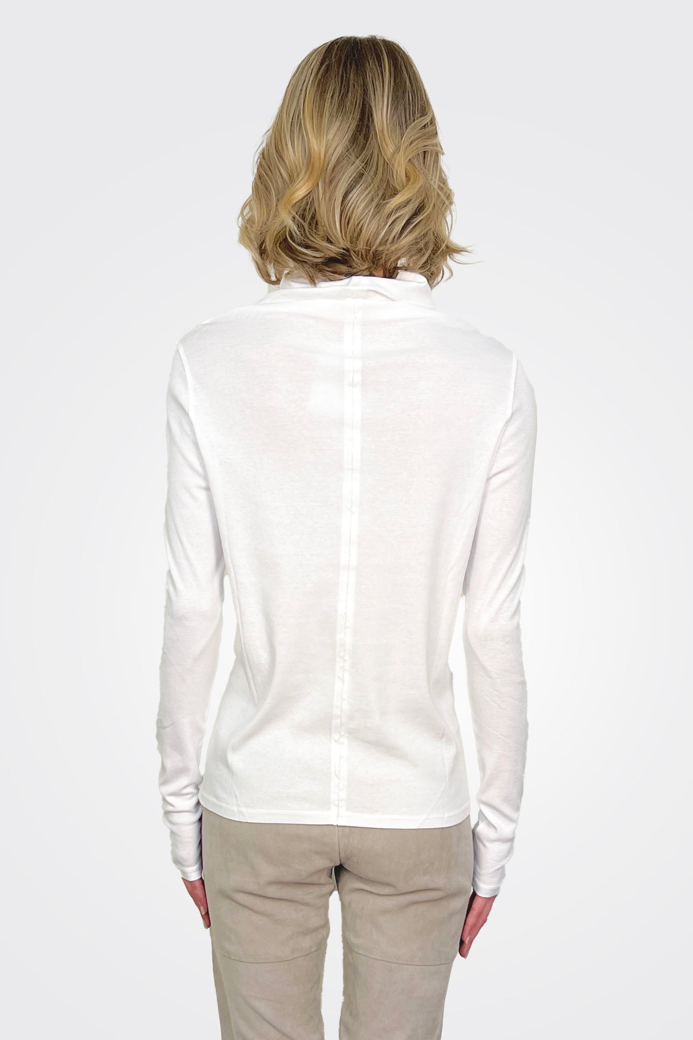 Cotton Turtleneck - White by Kristensen — alternate view