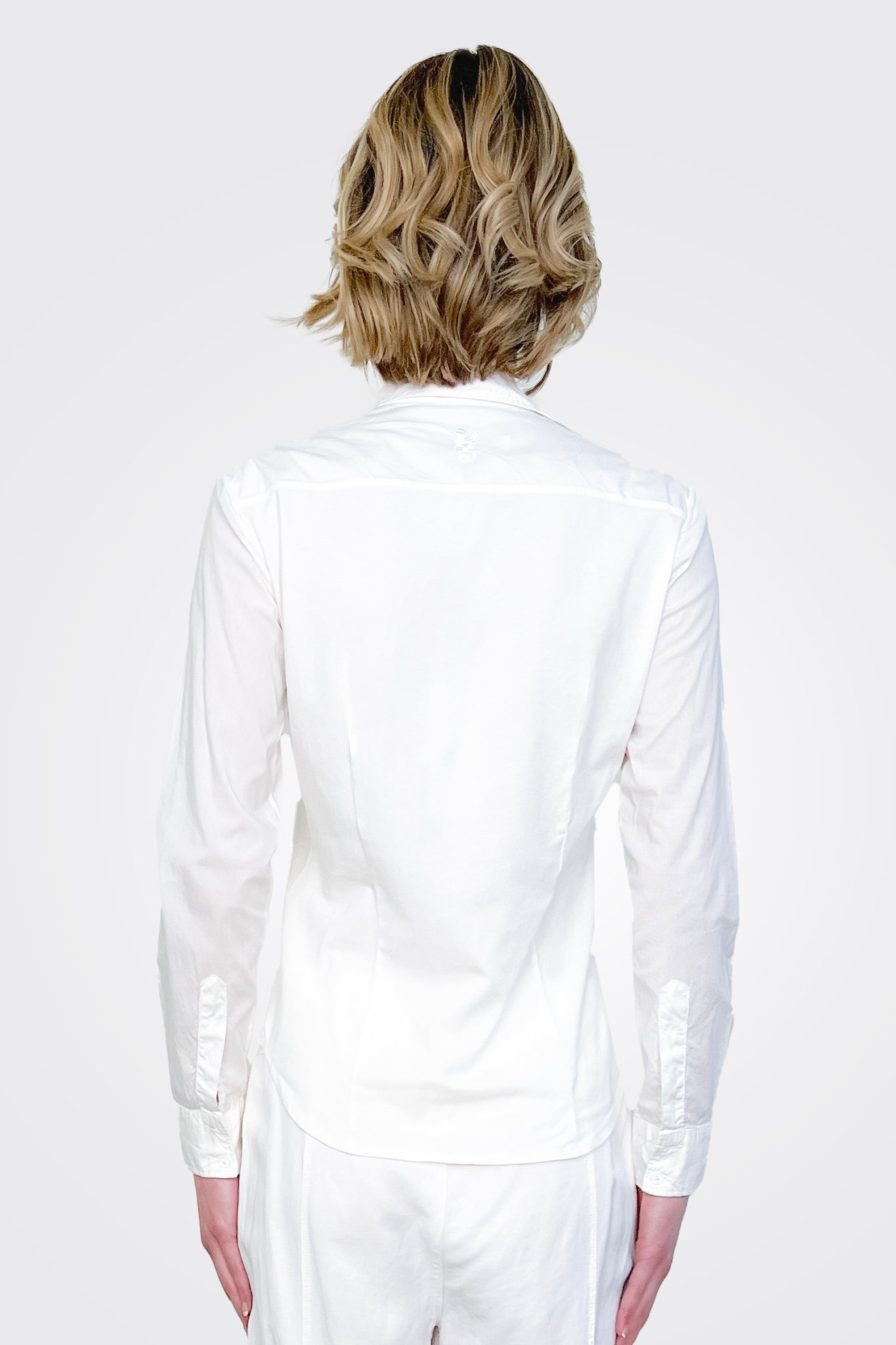 Button Down Blouse - White by European Culture — alternate view