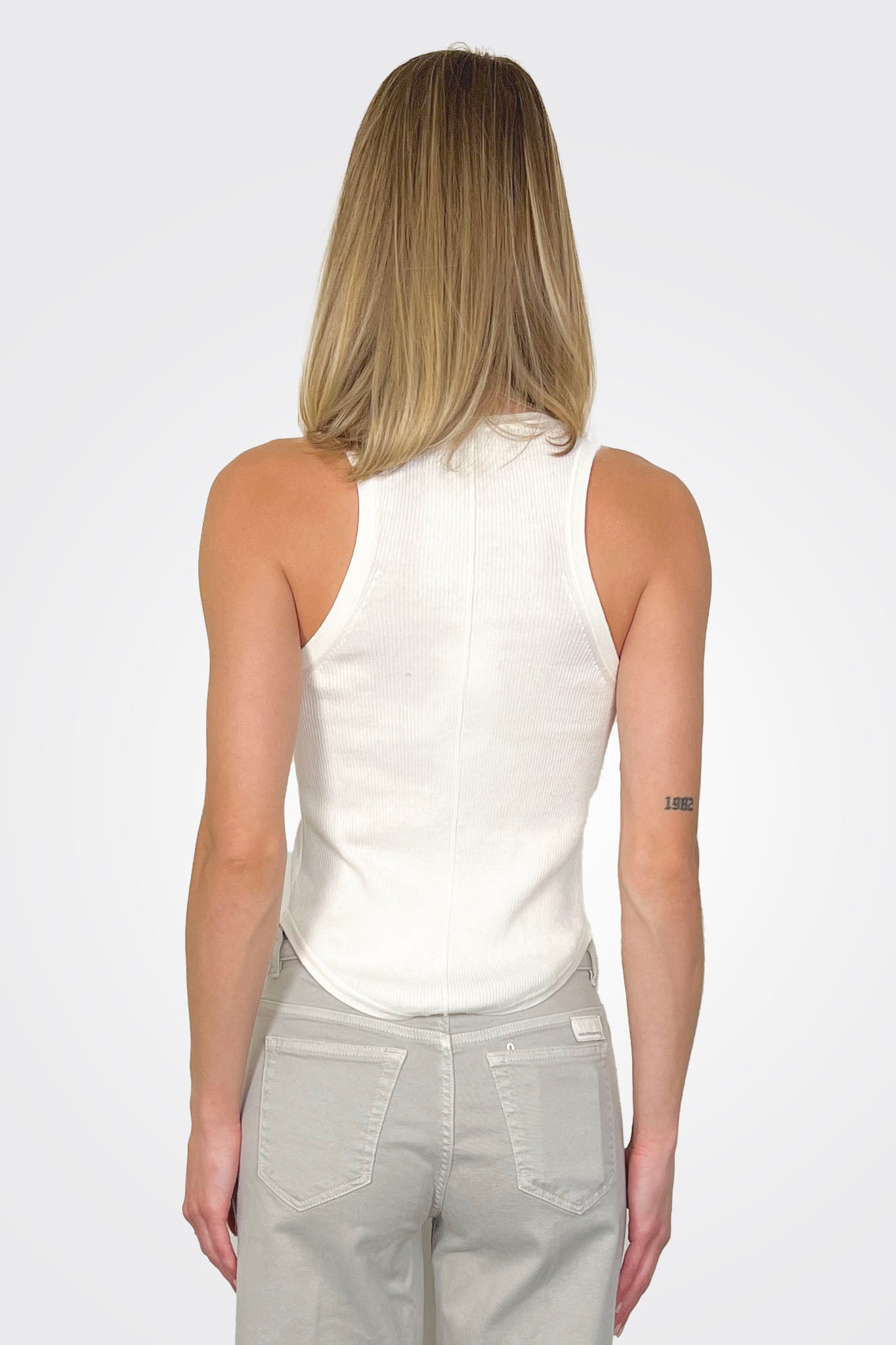 Sawyer Tank - White by Archer Cashmere — alternate view