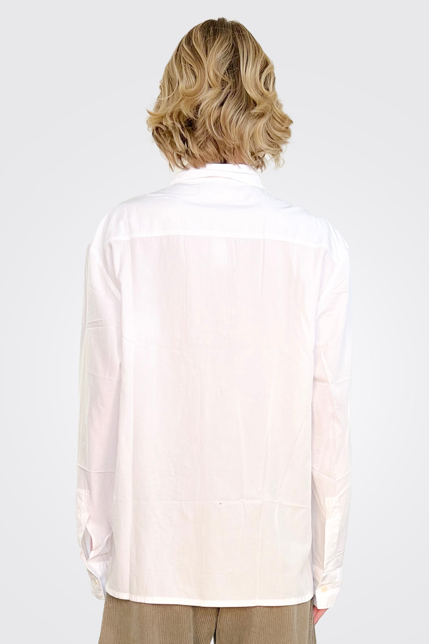 Asymmetrical Button Down Shirt - White by Lurdes Bergada — view 3