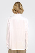 Asymmetrical Button Down Shirt - White by Lurdes Bergada — view 3