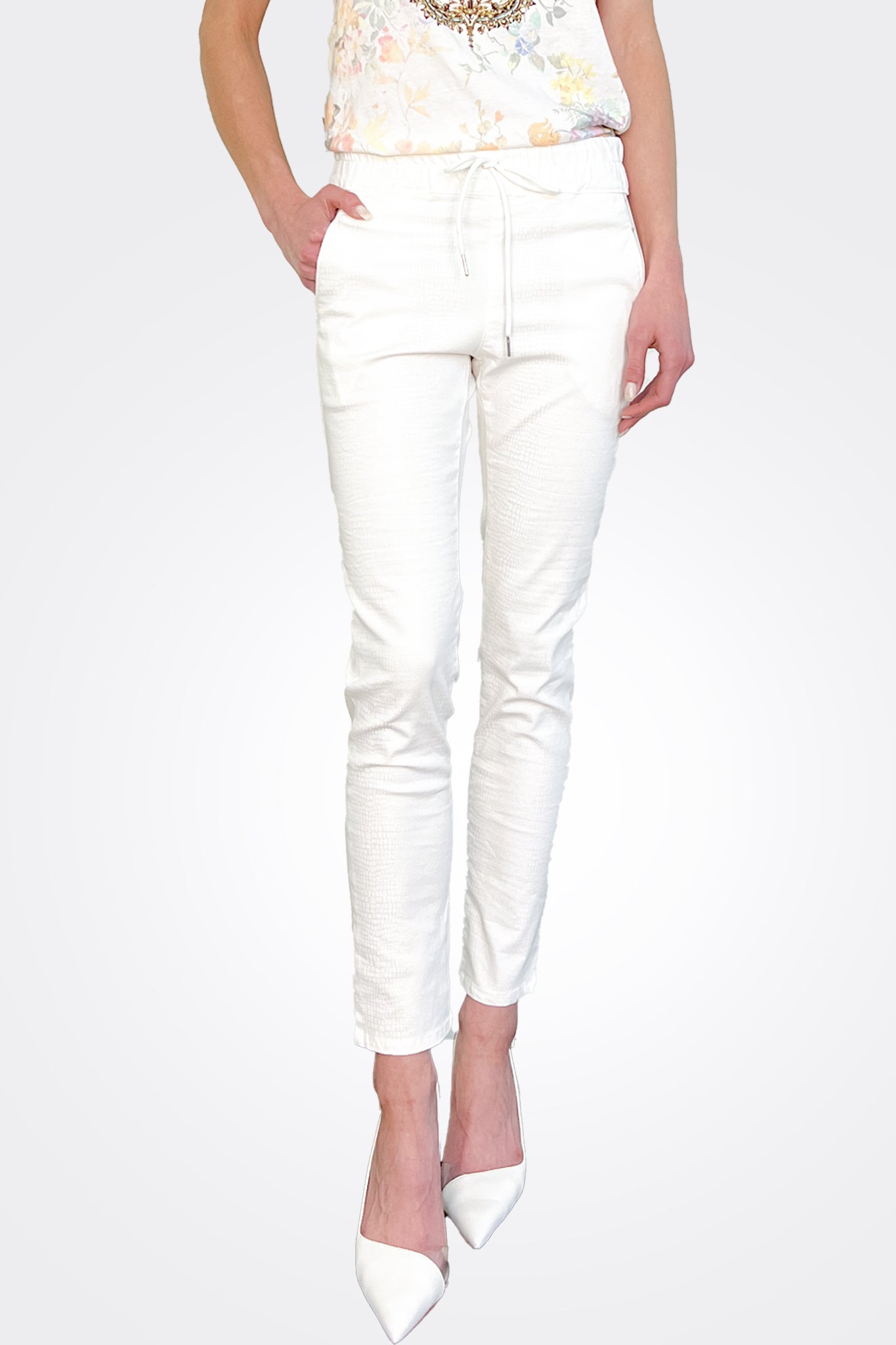 Shely Pants - White Snake by Bevy Flog — alternate view