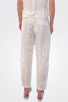 Comfort Fit Linen Trousers - White by Transit Par-Such — view 4