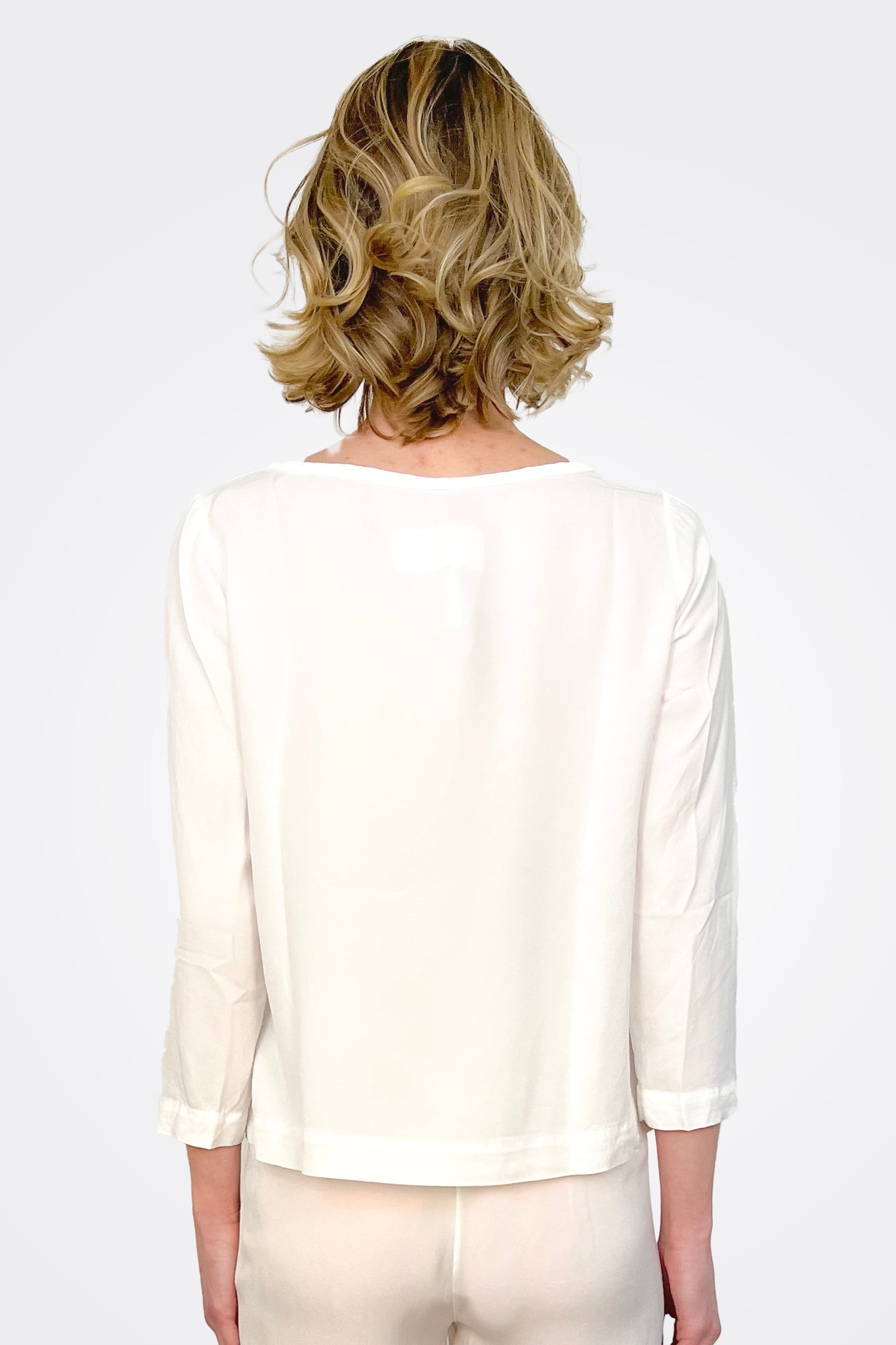 Silk Shirt - White by Private 0204 — alternate view