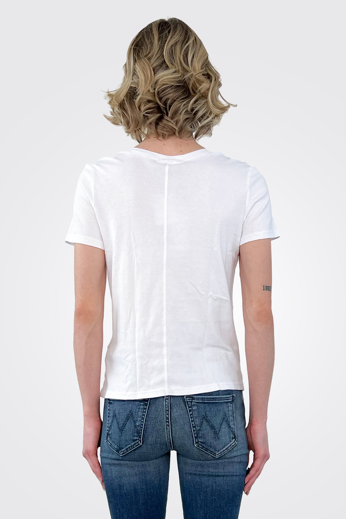 Dylan Classic V Tee - White by Michael Stars — view 3