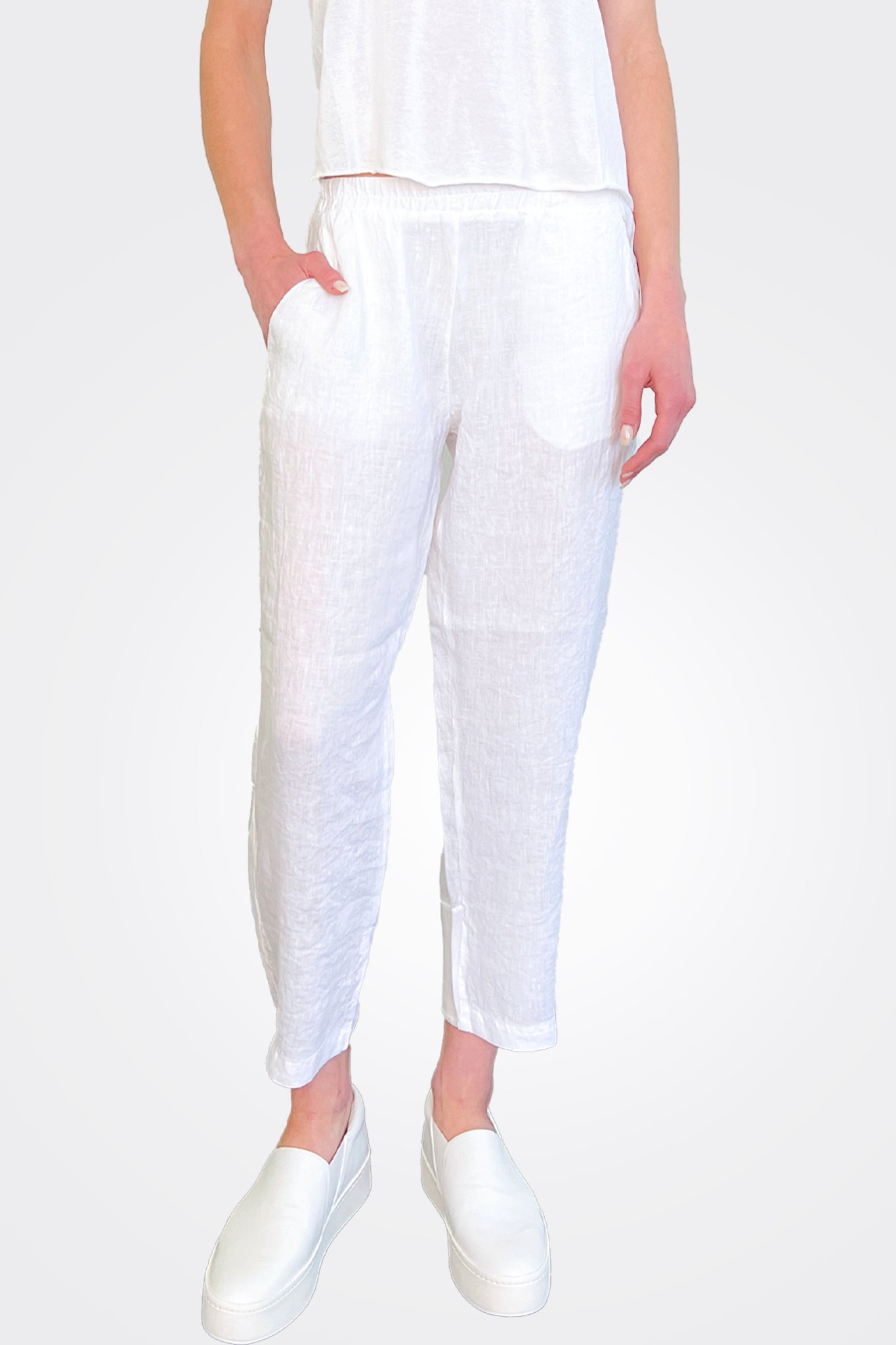 Cropped Ankle Trousers - White by Transit Par-Such — alternate view