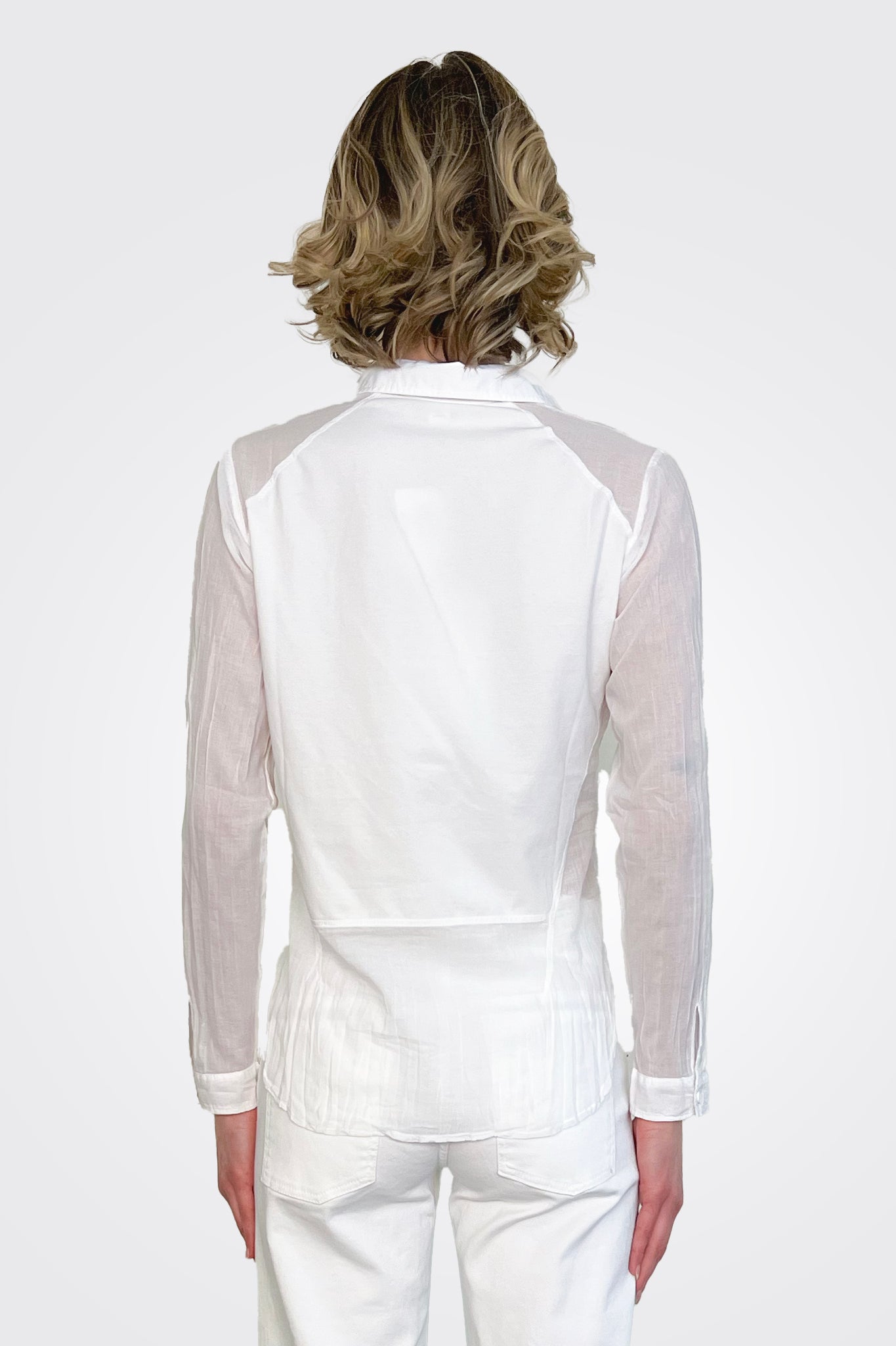 Body Button Down Shirt - White by European Culture — view 3