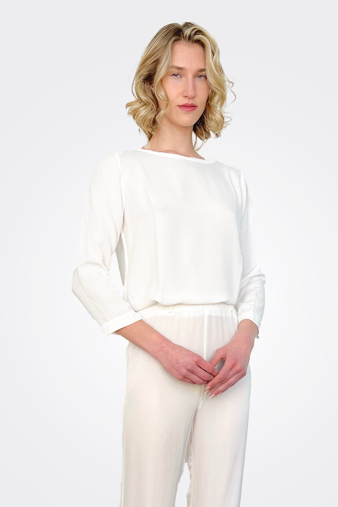 Silk Shirt - White by Private 0204 — view 3