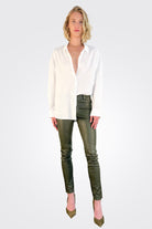 Cotton Button Down Shirt - White by Private 0204 — view 3