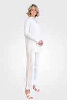Raw Hem Pants - White by European Culture — alternate view