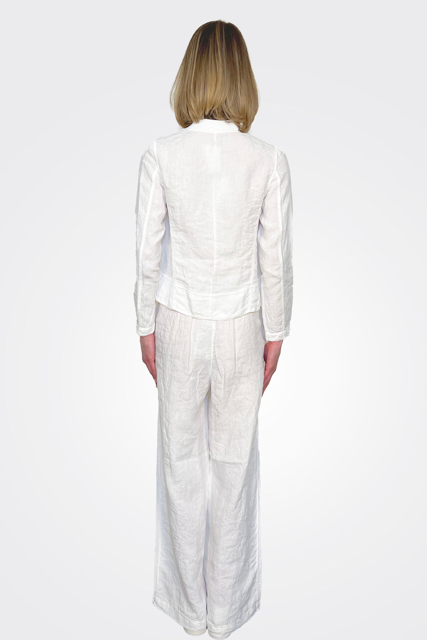 Wide Leg Linen Trousers - White by Transit Par-Such — view 3