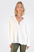 Cotton Button Down Shirt - White by Private 0204 — alternate view