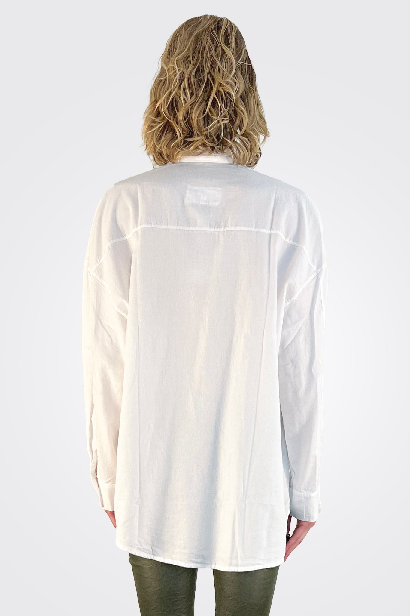 Cotton Button Down Shirt - White by Private 0204 — view 4