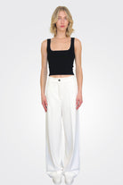 Straight Leg Trousers - White by Liviana Conti | 25 South Boutiques