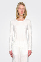 Long Sleeve Cotton Tee - White by Private 0204 | 25 South Boutiques