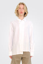 Asymmetrical Button Down Shirt - White by Lurdes Bergada | 25 South Boutiques