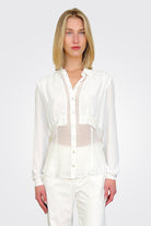 Donna Double Pocket Shirt - White by European Culture | 25 South Boutiques