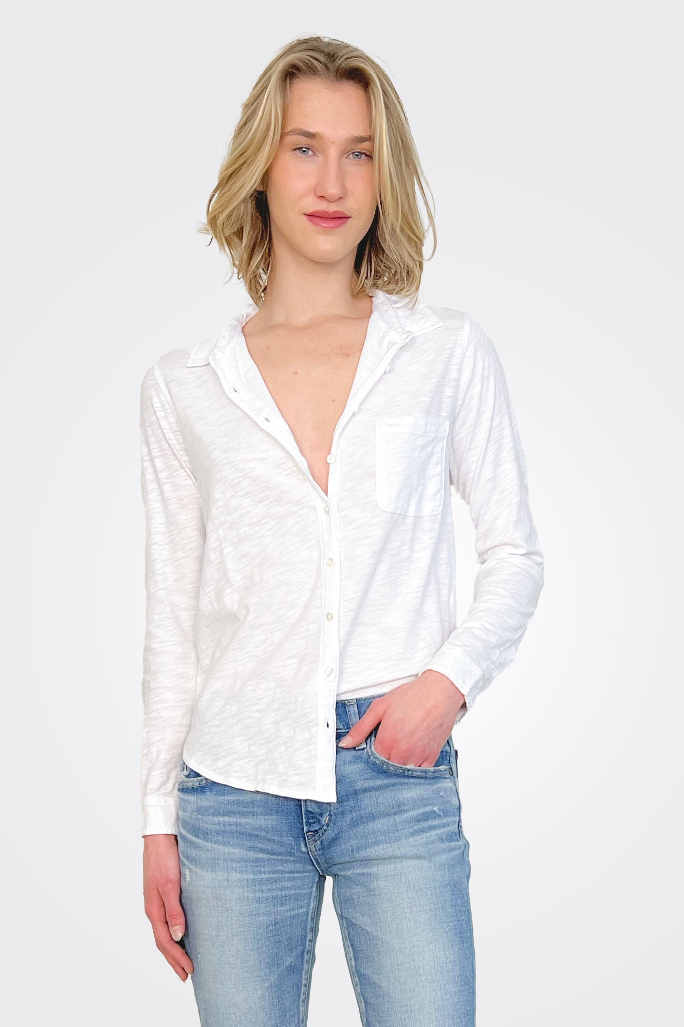 Button Down Shirt - White by Dylan | 25 South Boutiques