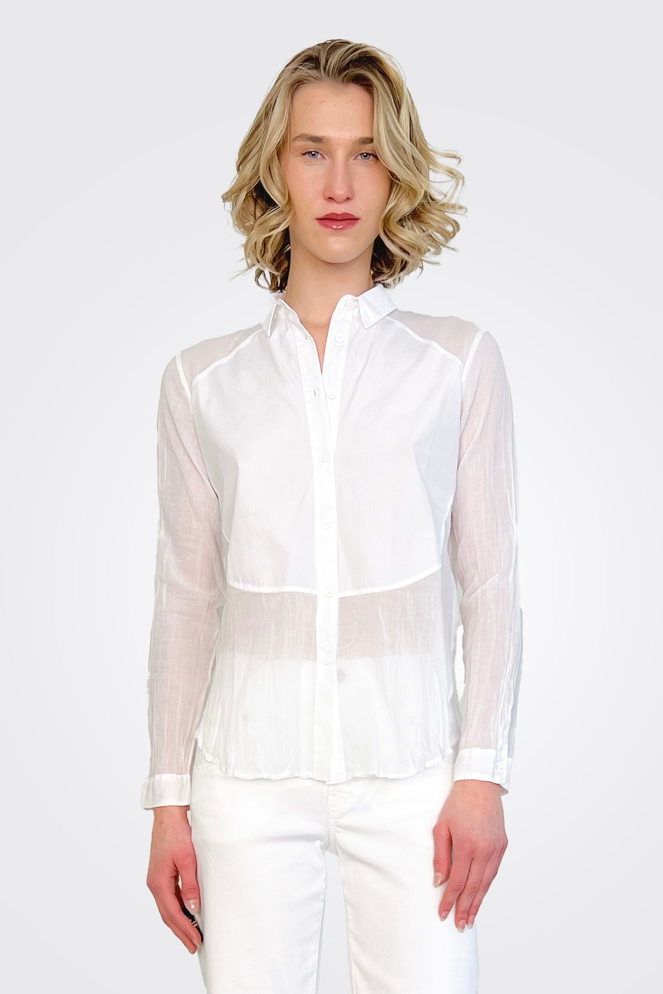Body Button Down Shirt - White by European Culture | 25 South Boutiques