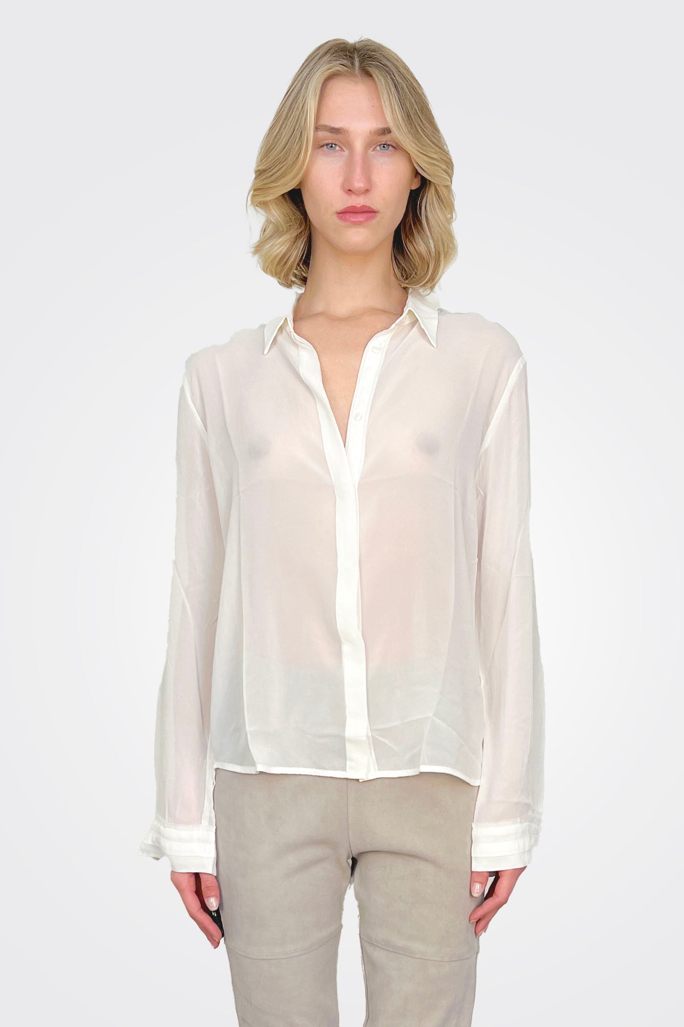 Silk Shirt - White by Kristensen | 25 South Boutiques