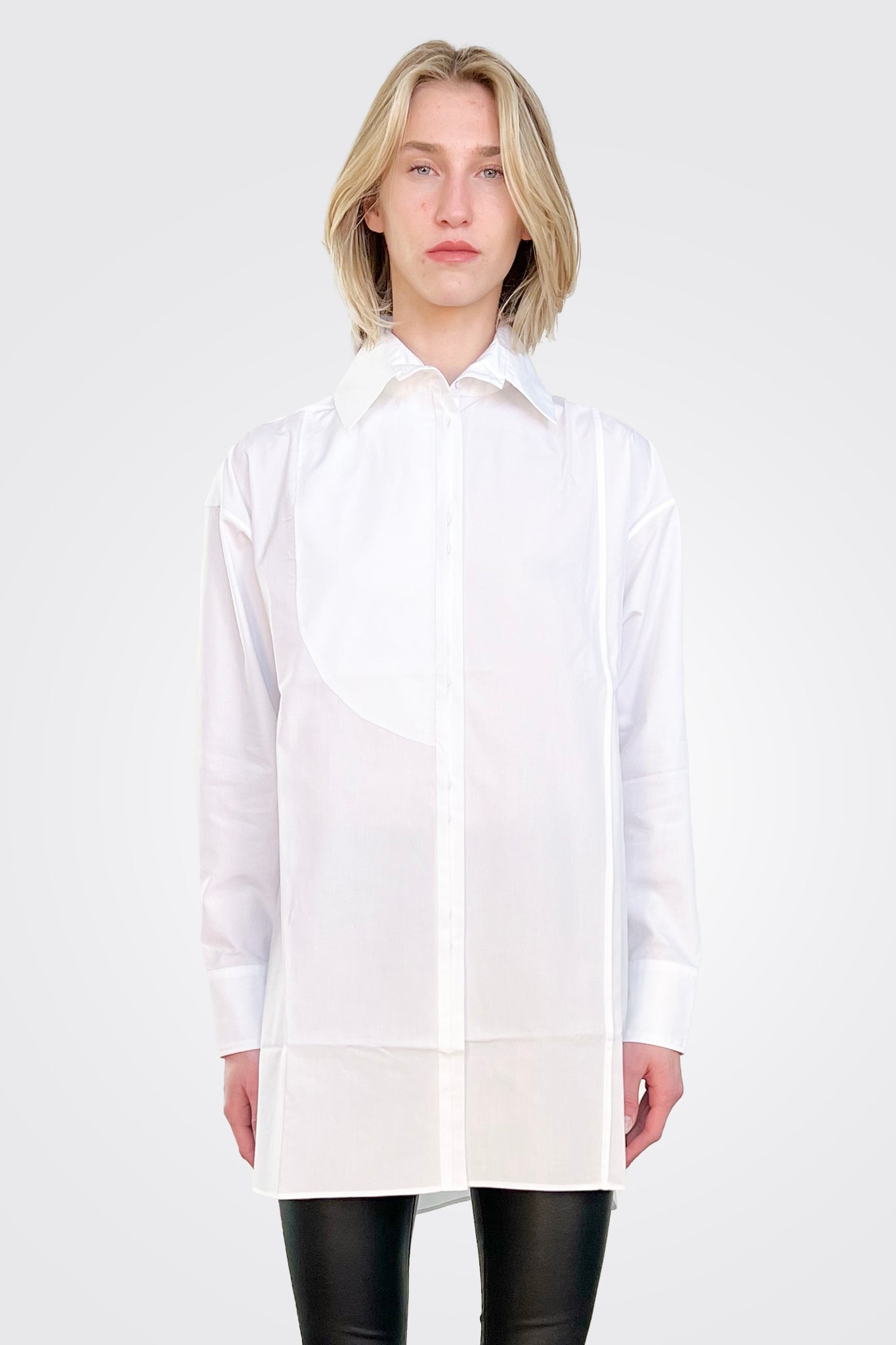 Detailed Button Up Shirt - White by Isabel Benenato | 25 South Boutiques