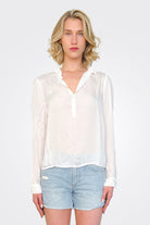 Tali 3/4 Button Down - White by CP Shades | 25 South Boutiques
