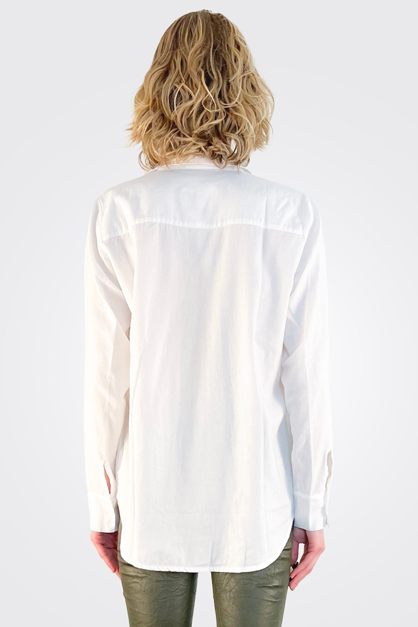 Cotton Pocket Detail Shirt - White by Private 0204 — view 3