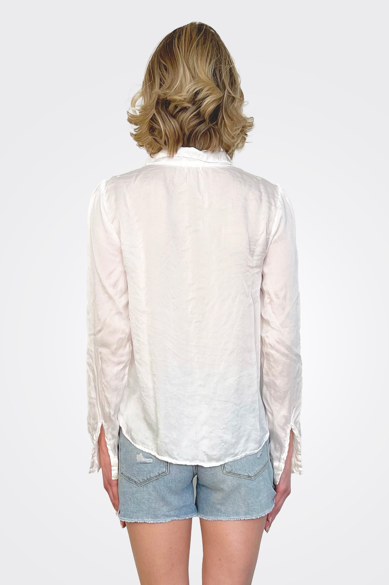 Tali 3/4 Button Down - White by CP Shades — view 3