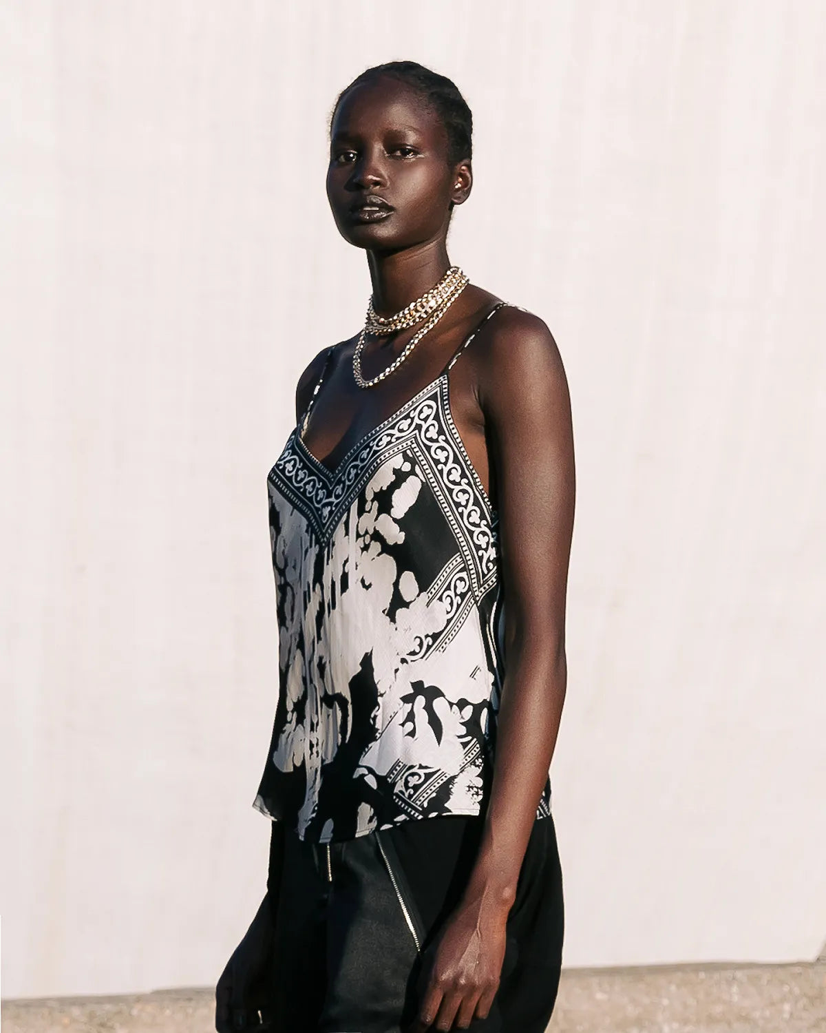 Wonpy Cami Blouse - Black Print by Mes Demoiselles — alternate view