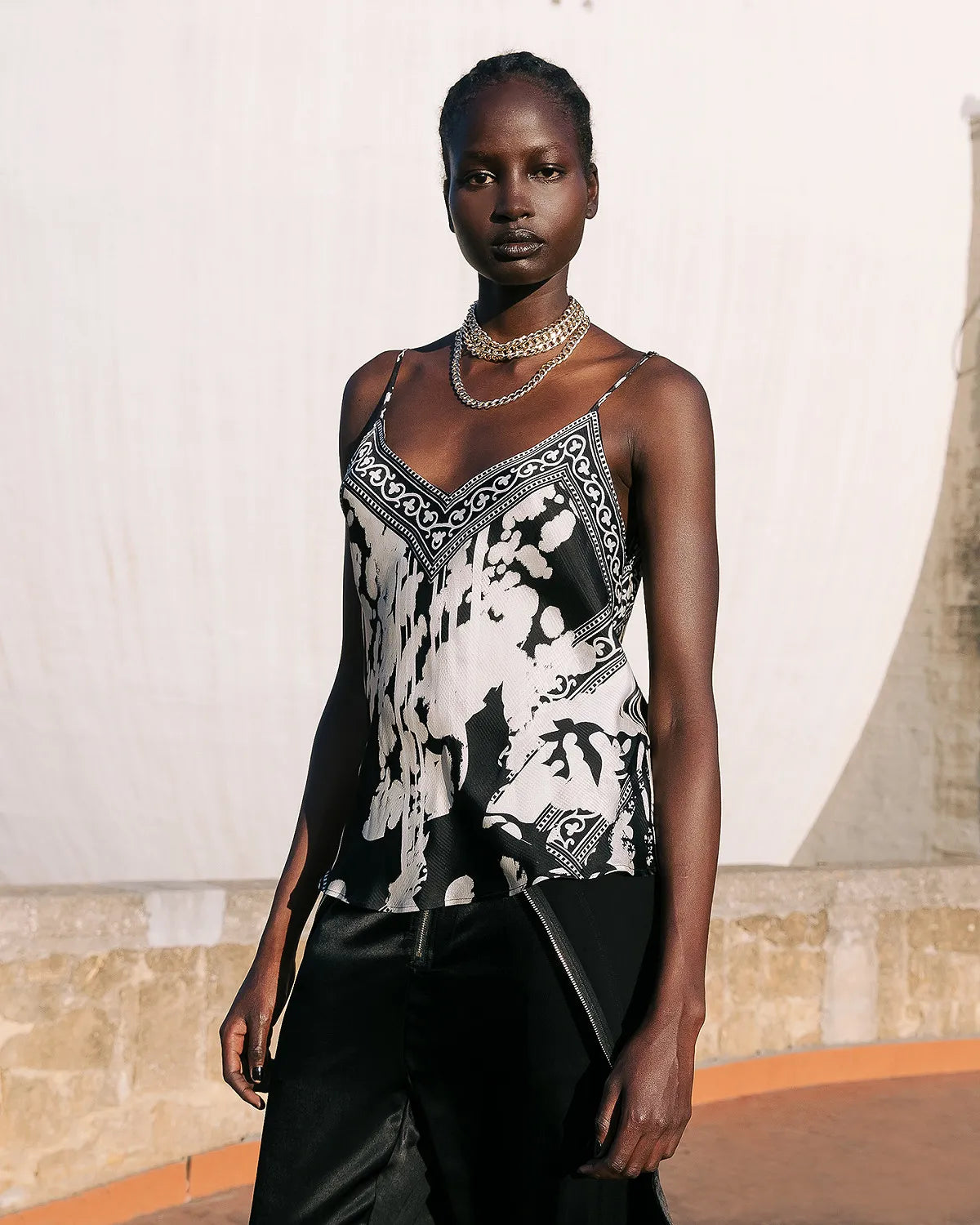 Wonpy Cami Blouse - Black Print by Mes Demoiselles | 25 South Boutiques