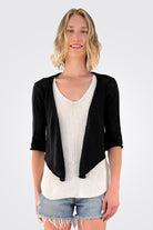 Ballet 3/4 Sleeve Top - Black by Wooden Ships | 25 South Boutiques