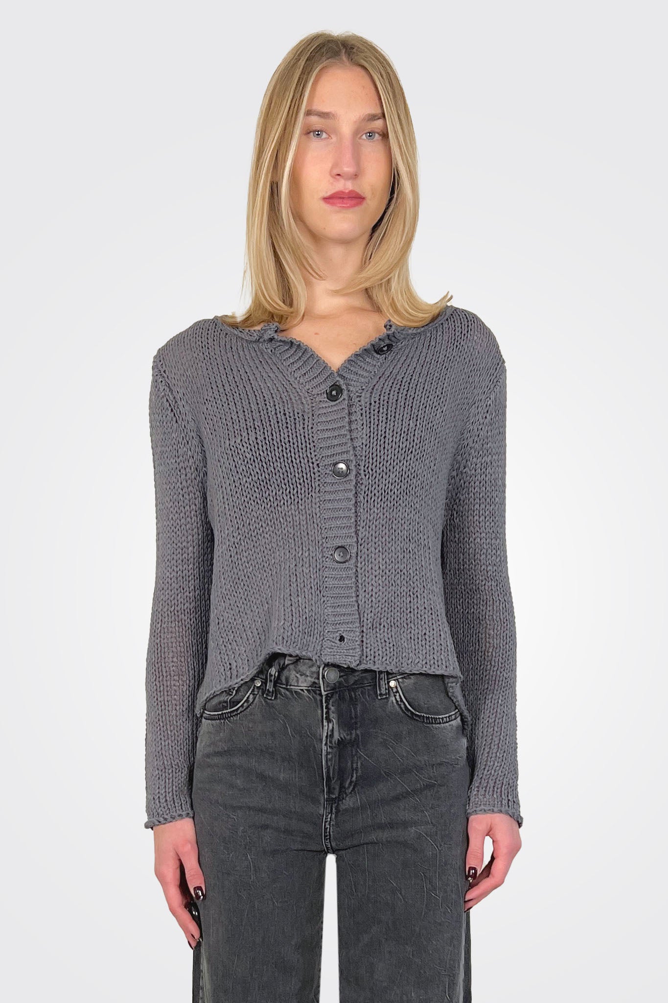 Park Button Chunky Cardi - Carbon Zero by Wooden Ships | 25 South Boutiques