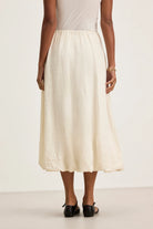 Rachelle Woven Linen Skirt - Chalk by Velvet — view 4