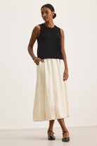 Rachelle Woven Linen Skirt - Chalk by Velvet | 25 South Boutiques