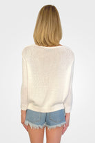 Beach Multi 3/4 Sleeve Sweater - Breaker White by Wooden Ships — alternate view