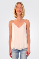 V Neck Camisole - White Sand by HelloNite | 25 South Boutiques