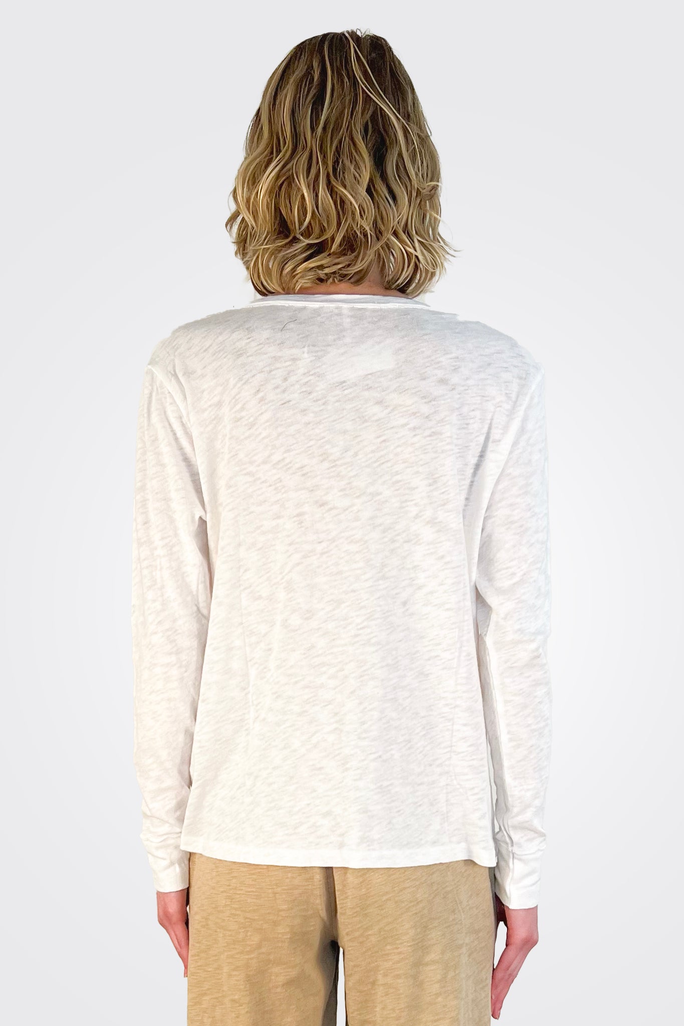 Billie Boyfriend Long Sleeve Tee - White Sand by HelloNite — alternate view