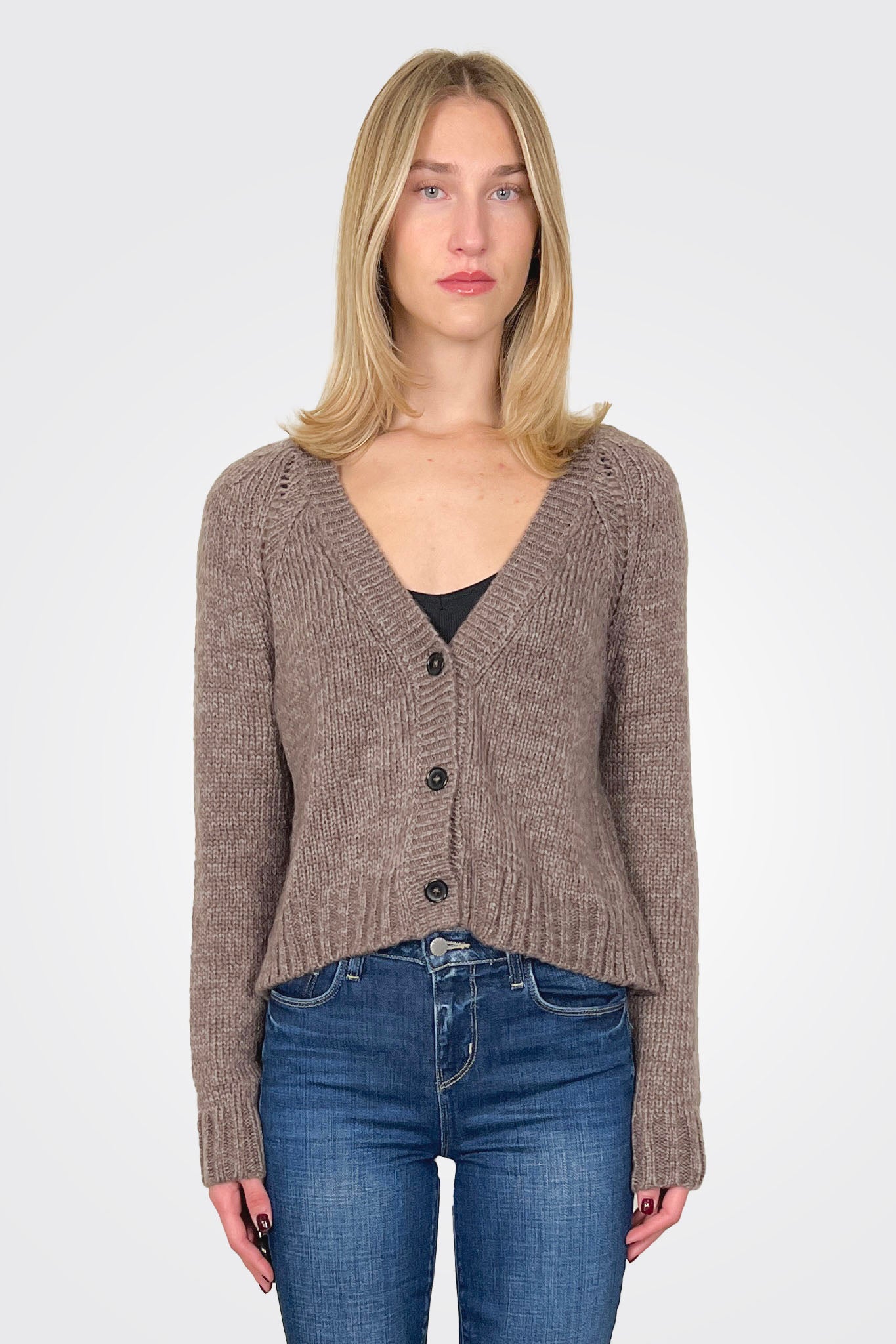 Sylvan Marled Cardi Chunky - Sandstone by Wooden Ships | 25 South Boutiques