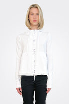 Graphic Zip Hooded Jacket - White by Rundholz | 25 South Boutiques