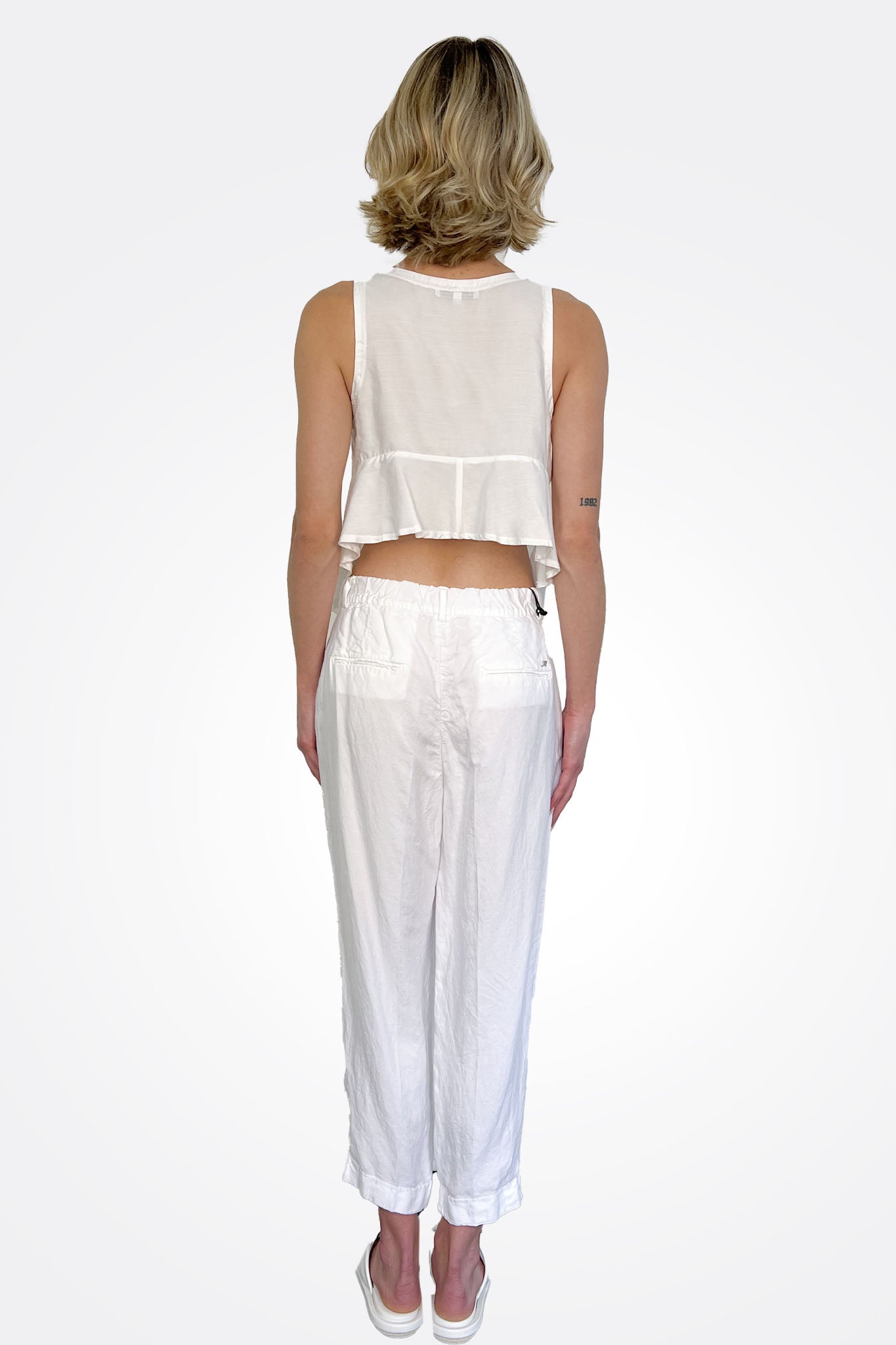 Crop Pant - White by Masons — alternate view