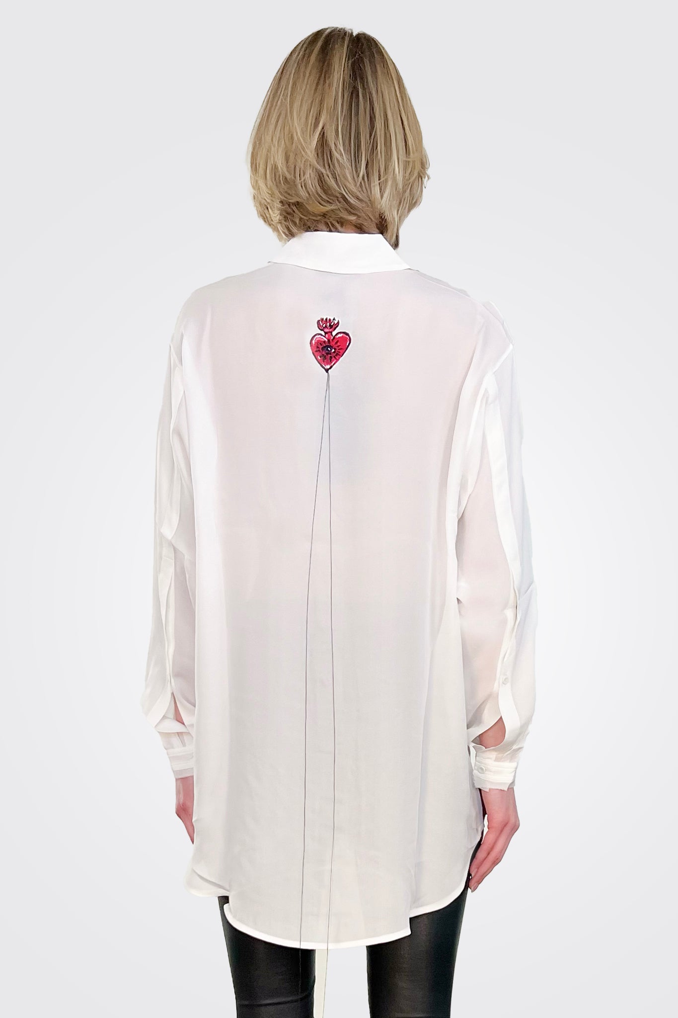 Heart Back Shirt - White by Isabel Benenato — alternate view