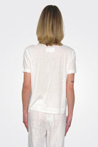 Short Sleeve Cotton Mix Shirt - White by Private 0204 — alternate view