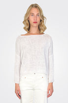 Hand Knitted Pullover Top - White by Umit Unal | 25 South Boutiques