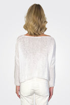 Hand Knitted Pullover Top - White by Umit Unal — alternate view