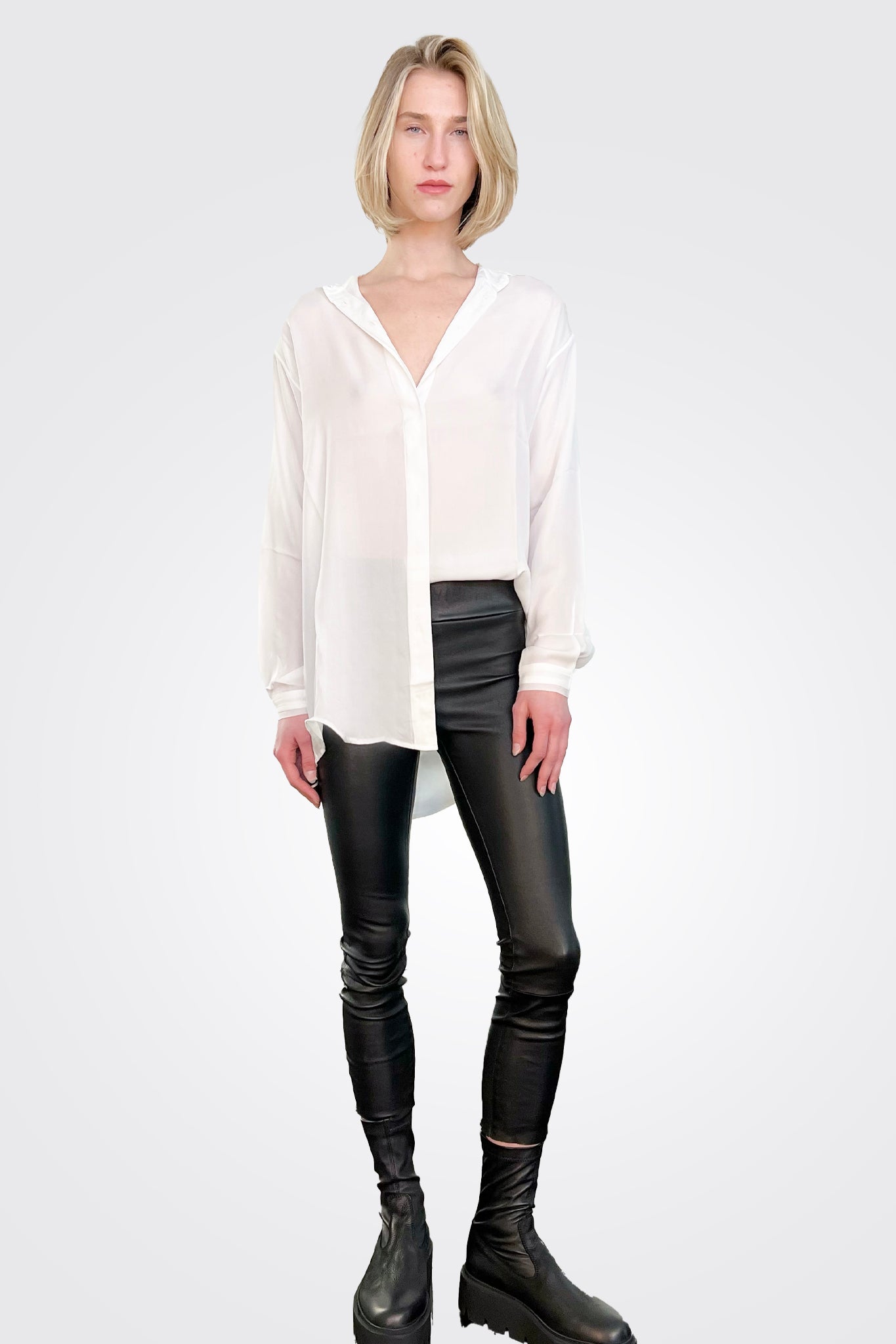 Heart Back Shirt - White by Isabel Benenato — view 3